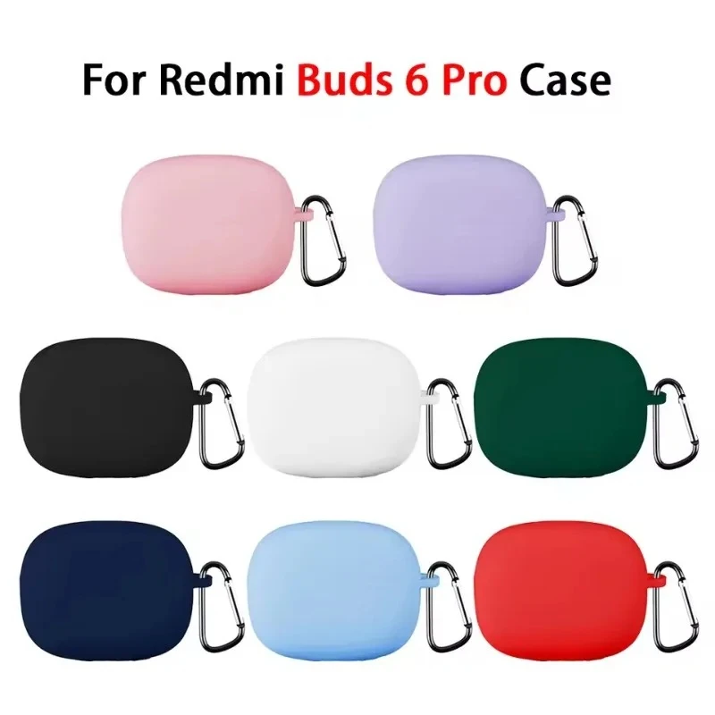 

Soft Silicone Cover For Xiaomi Redmi Buds 6 Pro with Hook Shockproof Wireless Bluetooth Headphone Silicone Protective Case 2025