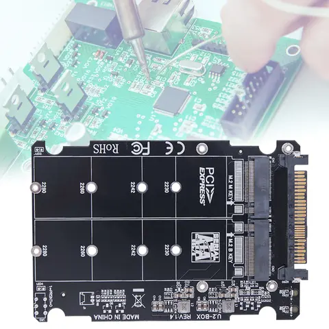 Scheda adattatore M.2 SSD a U.2 Adattatore M.2 NVMe SATA-Bus NGFF SSD a PCI-e U.2 32Gbps PC-E3.0X4 con custodia per computer desktop