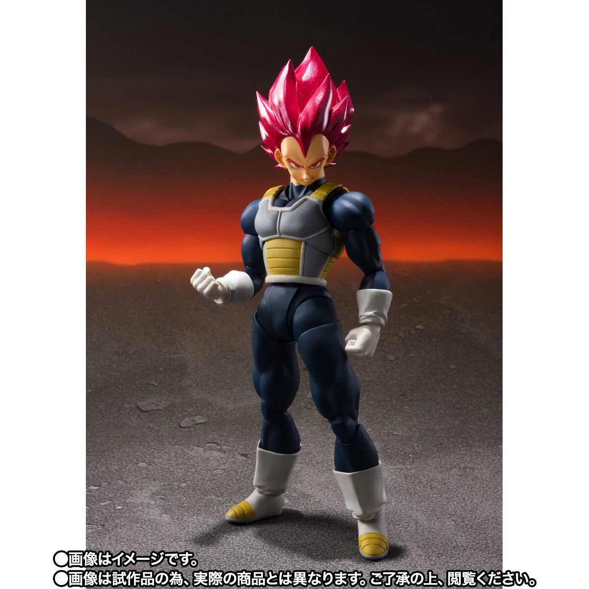 Original bandai shfiguarts anime dragon ball super 15th aniversário super saiyan deus vegeta figura de ação modelo genuíno