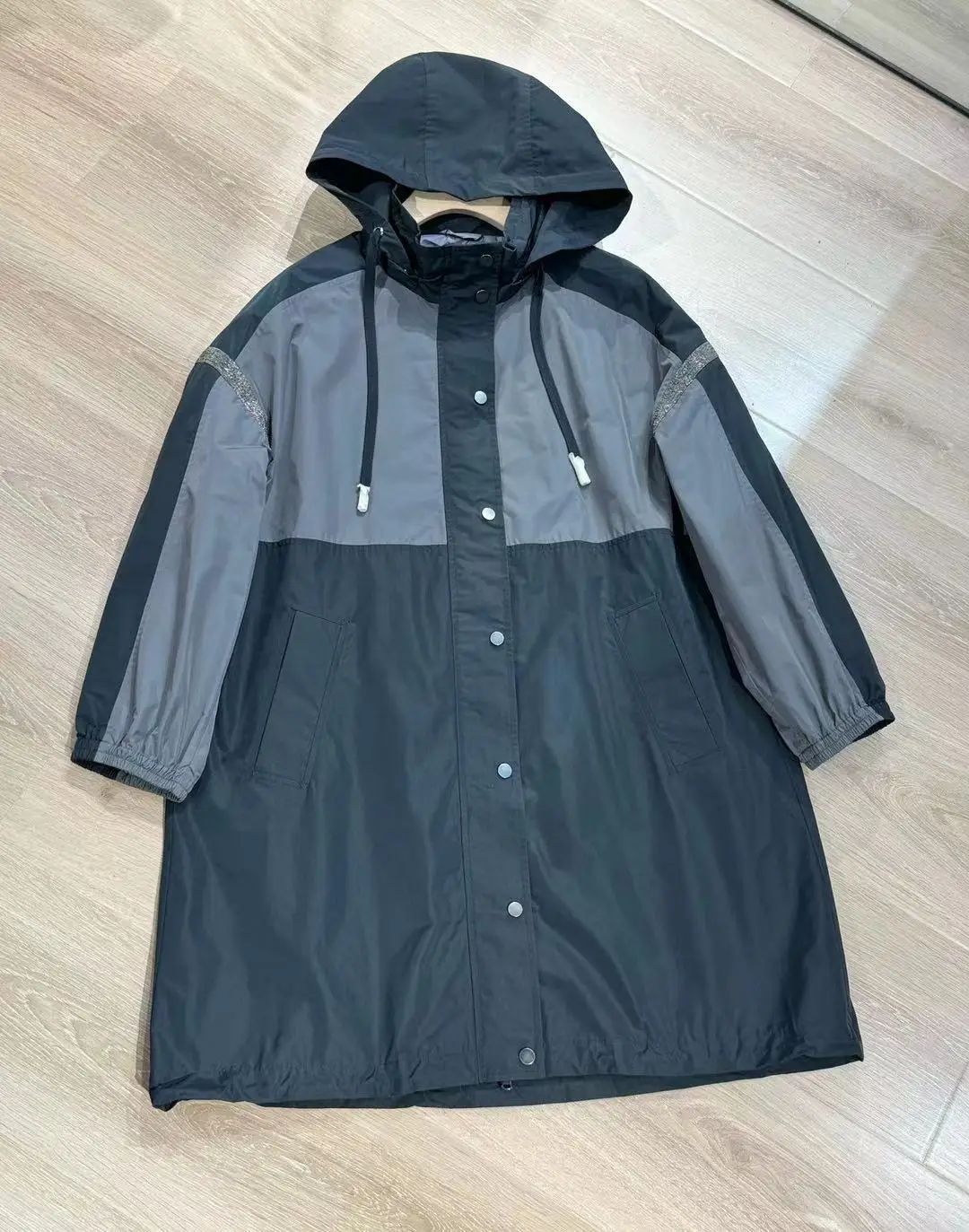 

Single-Breasted Mid-Length Hooded Jacket for Women, Loose Windbreaker, Casual Jacket, Early Spring Style, New Style