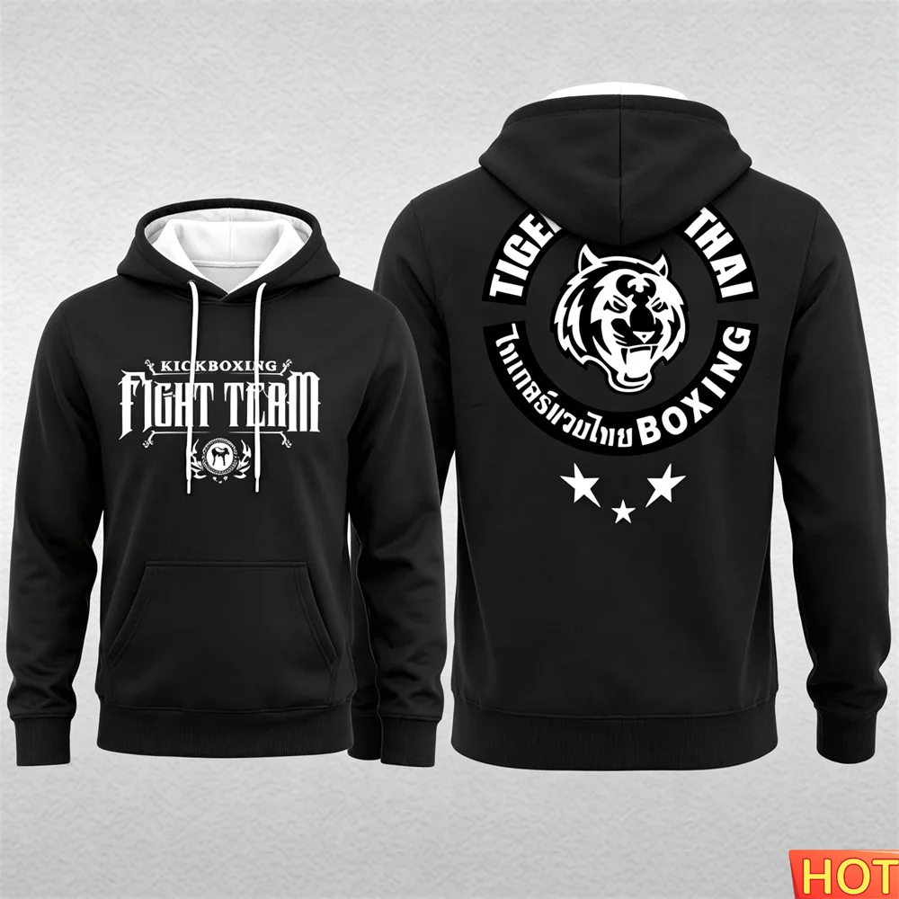 Autumn/Winter Men's Muay Thai Hoodie Wrestling Men's Hooded Pullover Unisex Muay Thai T-shirts Training Men's hoodies Sportswear