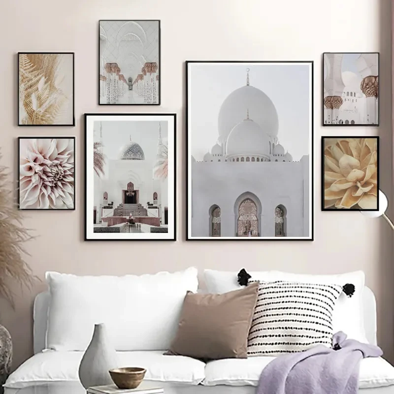 

Taj Mahal Nordic Posters And Prints Islamic Religious Build Muslim Wall Art Canvas Painting Mosque Paintings Room Home Decor