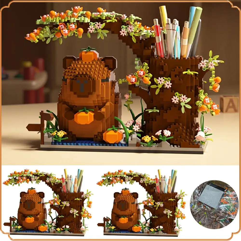 

Capybara Pen Holder Building Particle Puzzle Set for Girls Teens Adult Creative DIY Craft Gift for School Student Birthday Decor
