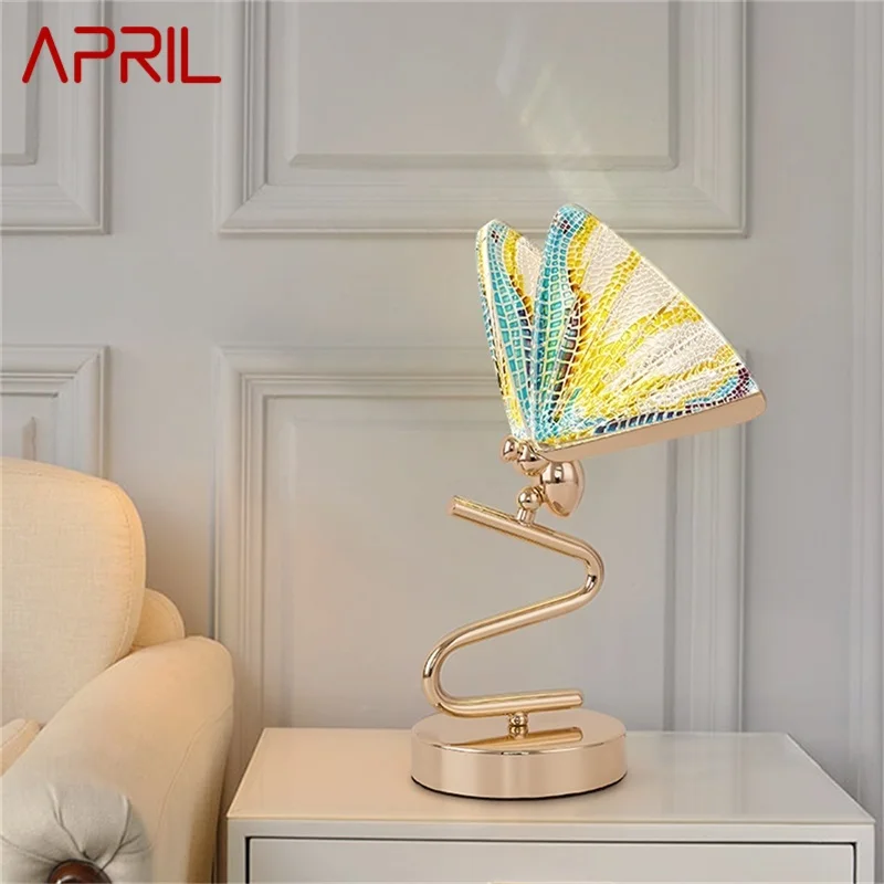 APRIL Nordic Butterfly Table Lamps Modern Desk Lighting LED for Home Creative Bedroom Decoration