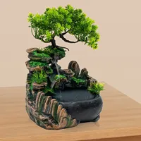Large Cascades Home and Office Rock Garden Tree Desktop Decoration With LED Lighting Table Fountain Water Feature Decor