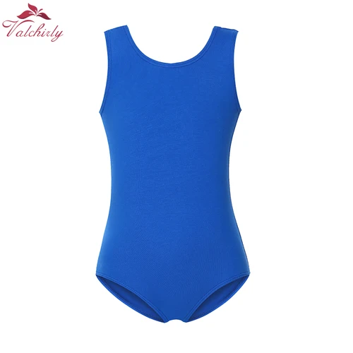 Imagen 2 del producto Body de Ballet con forro para niñas pequeñas, Ropa de baile sin mangas, traje de gimnasia de algodón y LICRA para niños