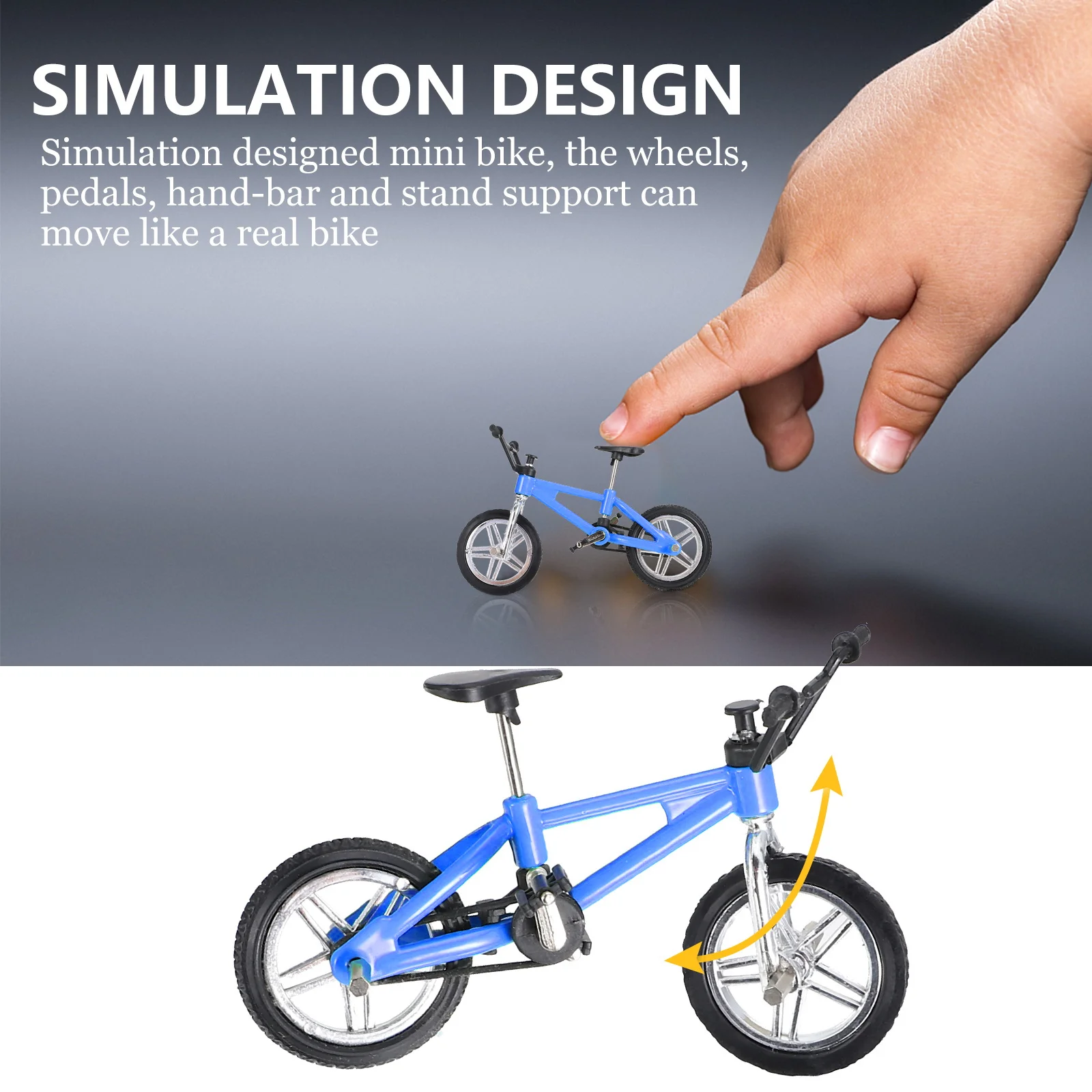 

1 Set Mini Finger Bike Alloy Diecast Simulation Bicycle Desktop For Kids Fine Craftsmanship Wear-Resistant Material