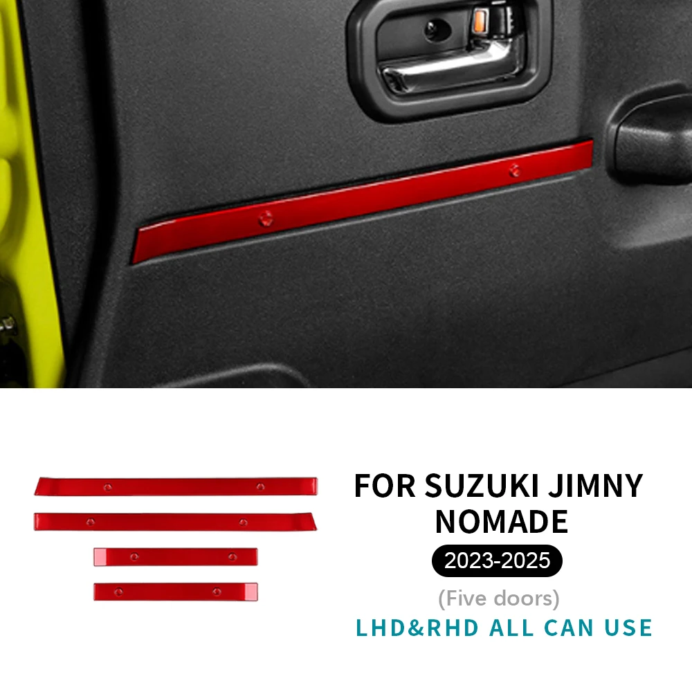 

For Suzuki Jimny 2018 2019-2023 2024 2025 3/5 Doors Car Door Inner Decoration Cover Sticker Interior ABS Accessories Car Styling