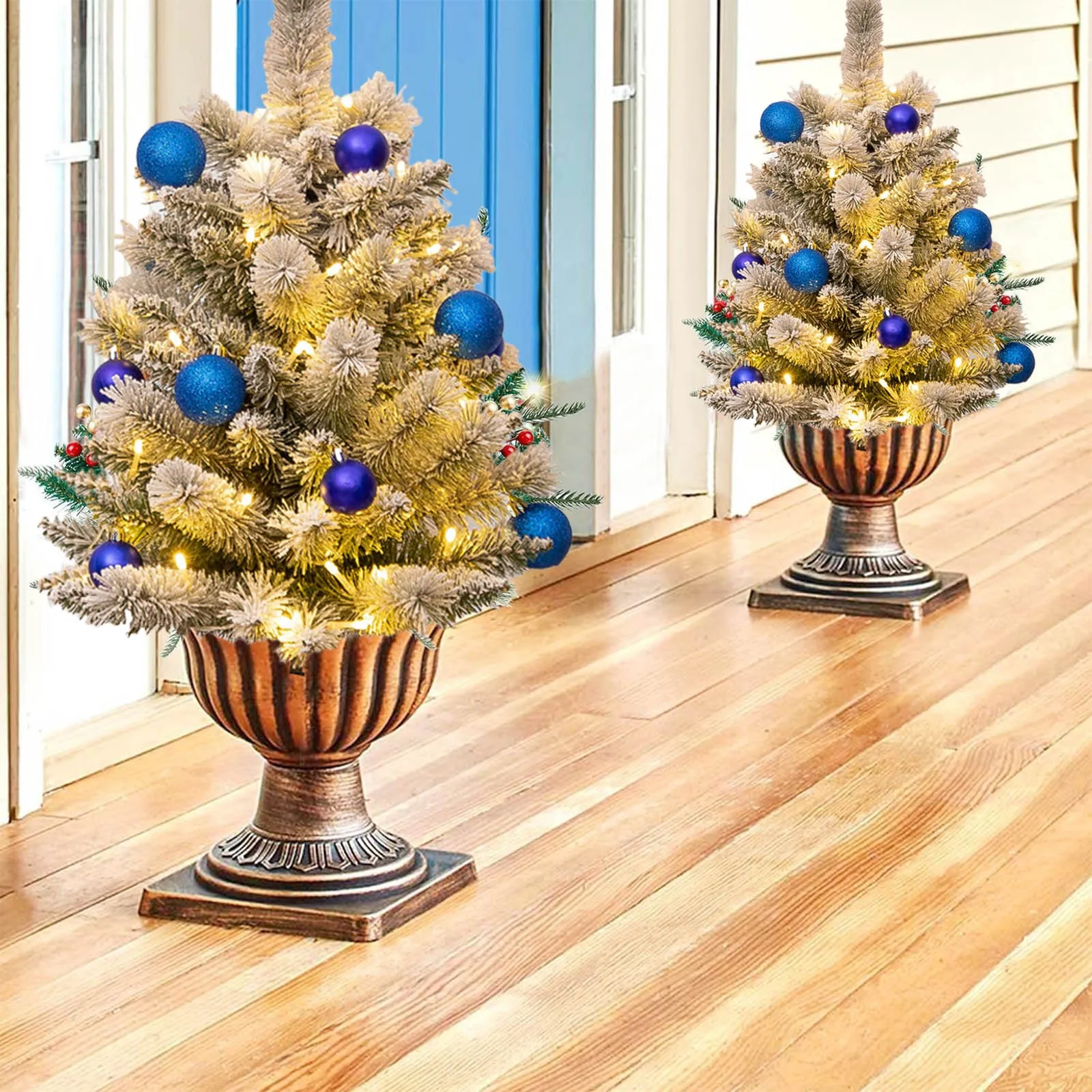 Christmas Tree Decorations With Lights Illuminate The Christmas Gift Tripod And LED Lights Outdoor Lighting Flower Pot Filling