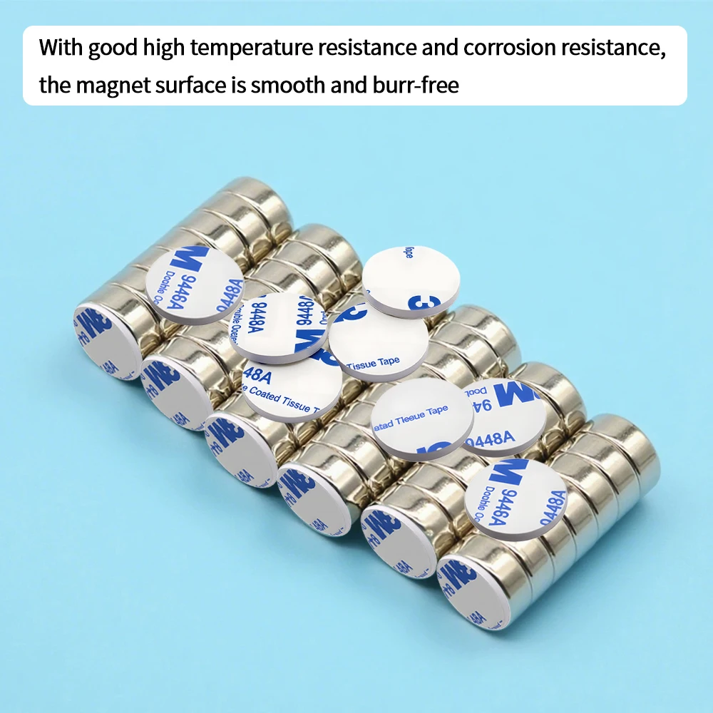 12x5mm Super Powerful Round Neodymium Magnet  With double-sided adhesive Magnet N35 Strong Permanent Magnetic imanes