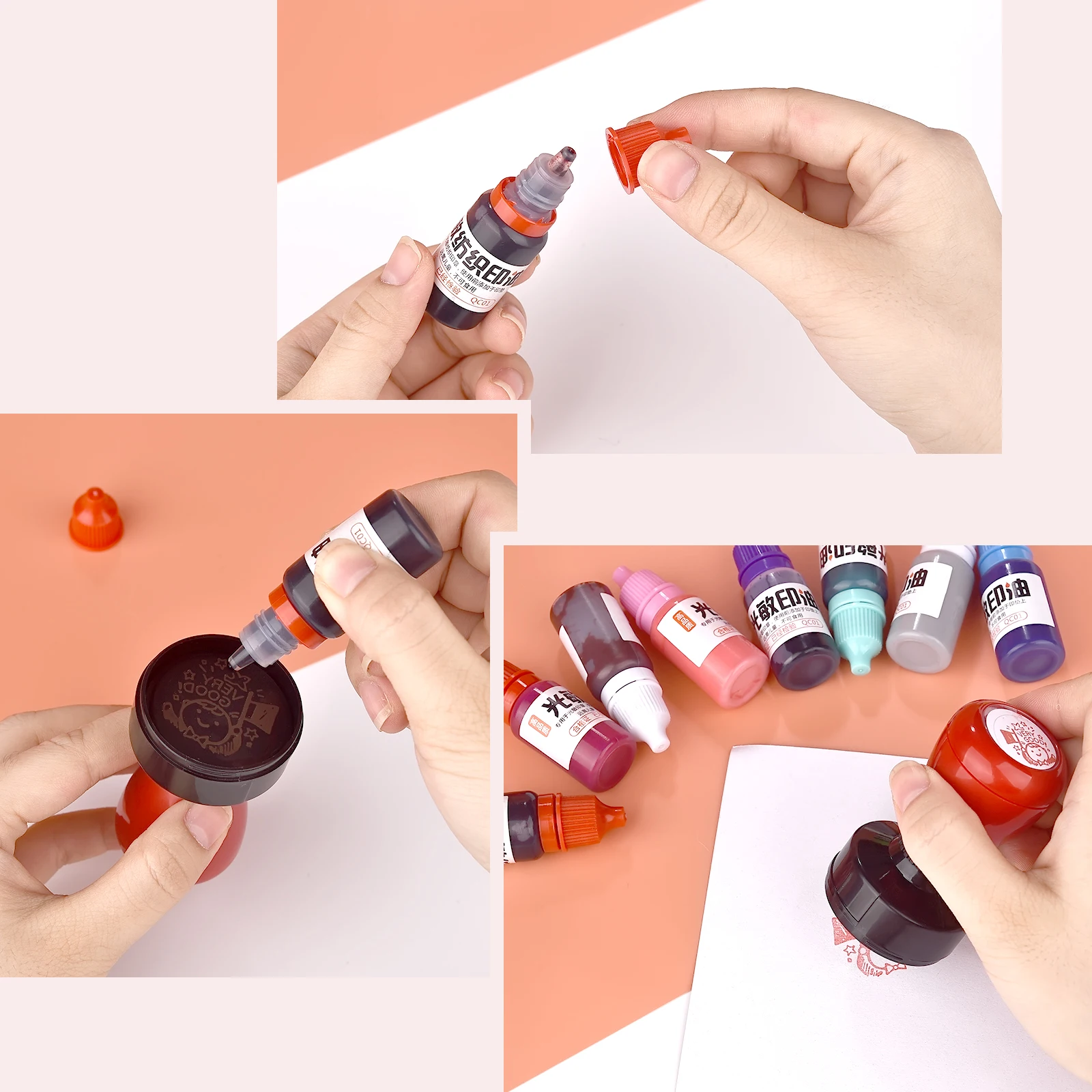 10 ml/Fles 13 Kleur Refill Inkt Rubber Stempel Olie Inkten Lichtgevoelige Stempelen Refill Inkt Voor Kantoor School maken Seal Levert