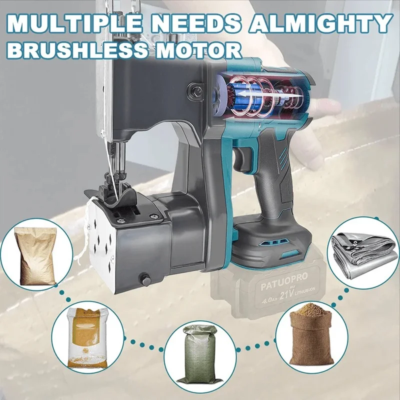 Automatic bag sewing and packaging tool for brushless lithium battery sewing machine for Makita 21V battery (no battery)