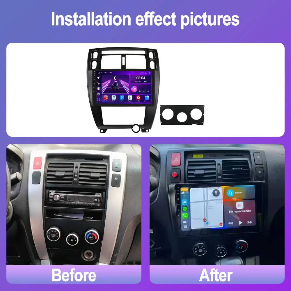 Android 14 Car Radio For Hyundai Tucson 2006-2013 10inch Carplay Auto GPS Navigation Multimedia Player Stereo 8Core Intelligent