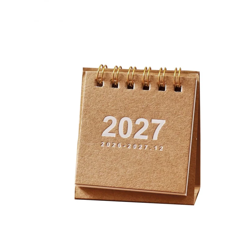 1pc Mini Simple 2027 Desk Calendar Pocket Small Table Planner DIY Handmade Album Scrapbooking Decor Paper Supplies