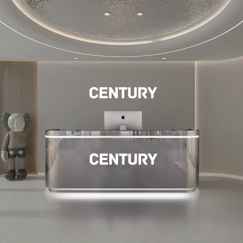 

Checkout Front Desk Reception Counter Black Design Long Business Reception Desks Beauty Salon Mostrador Recepcion Furniture