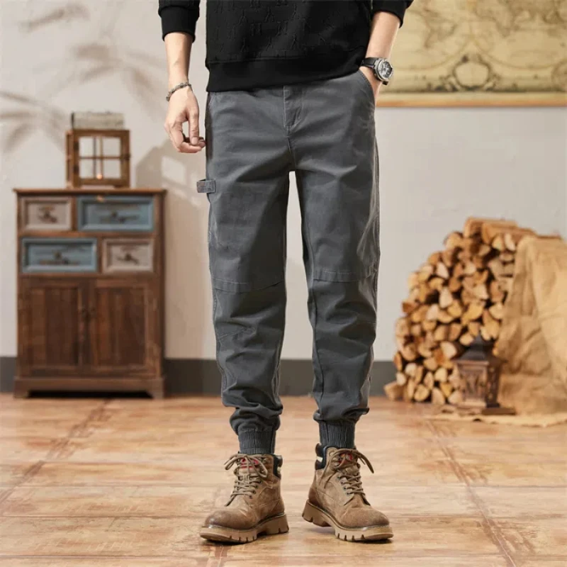 

2024 spring and autumn new small feet leisure leg pants overalls men's Harun pants