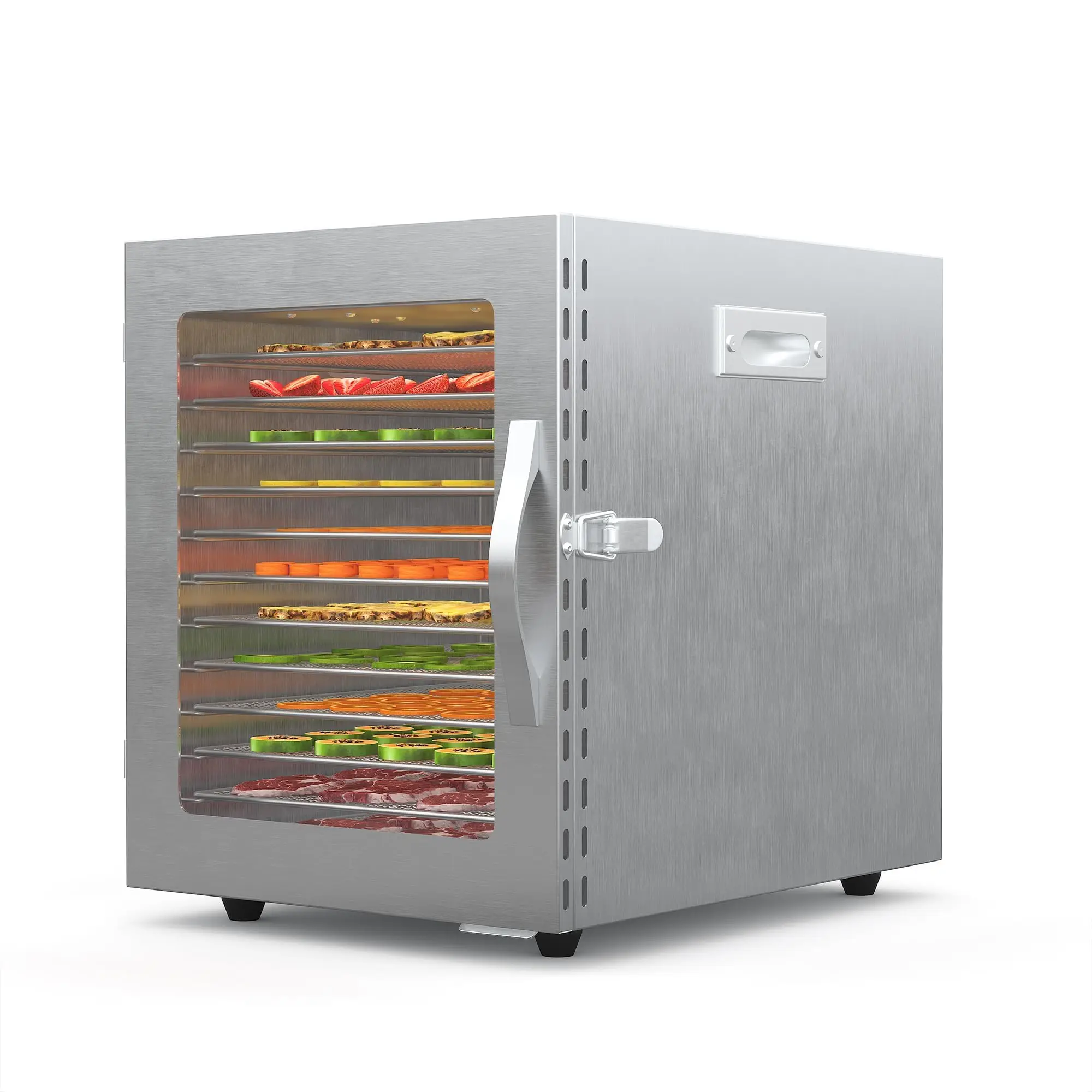 Food Dehydrator 12 Stainless Steel Trays 820W Jerky Dehydrator 85-170F 24H Timer For Meat Fruit Veggies Dog Treats