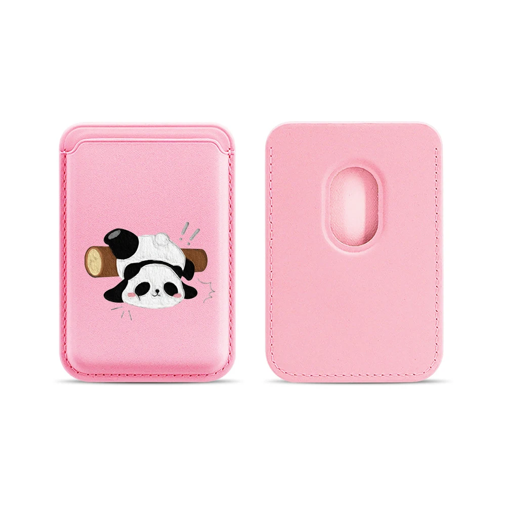 Lustige Panda-Leder-Kartenhülle für Magnetische Hüllen, Geeignet für alle iPhone Magsafe-Karten-Handyhüllen – Detail 14