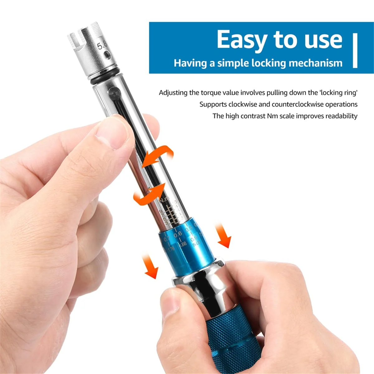 ABIT Spoke Torque Wrench, 2-10 NM Motorcycle Spoke Wrench Set, Steel Torque Wheel Spoke Spanner with Storage Box, 5.0-6.8mm