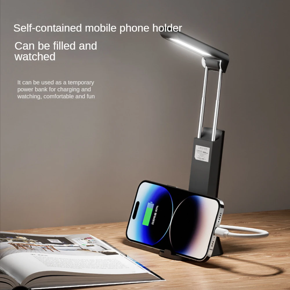 LED Eye Protection Learning Desk Lamp Multifunctional Reading Lamp USB Charging Small Night-Light Table Emergency Power Bank