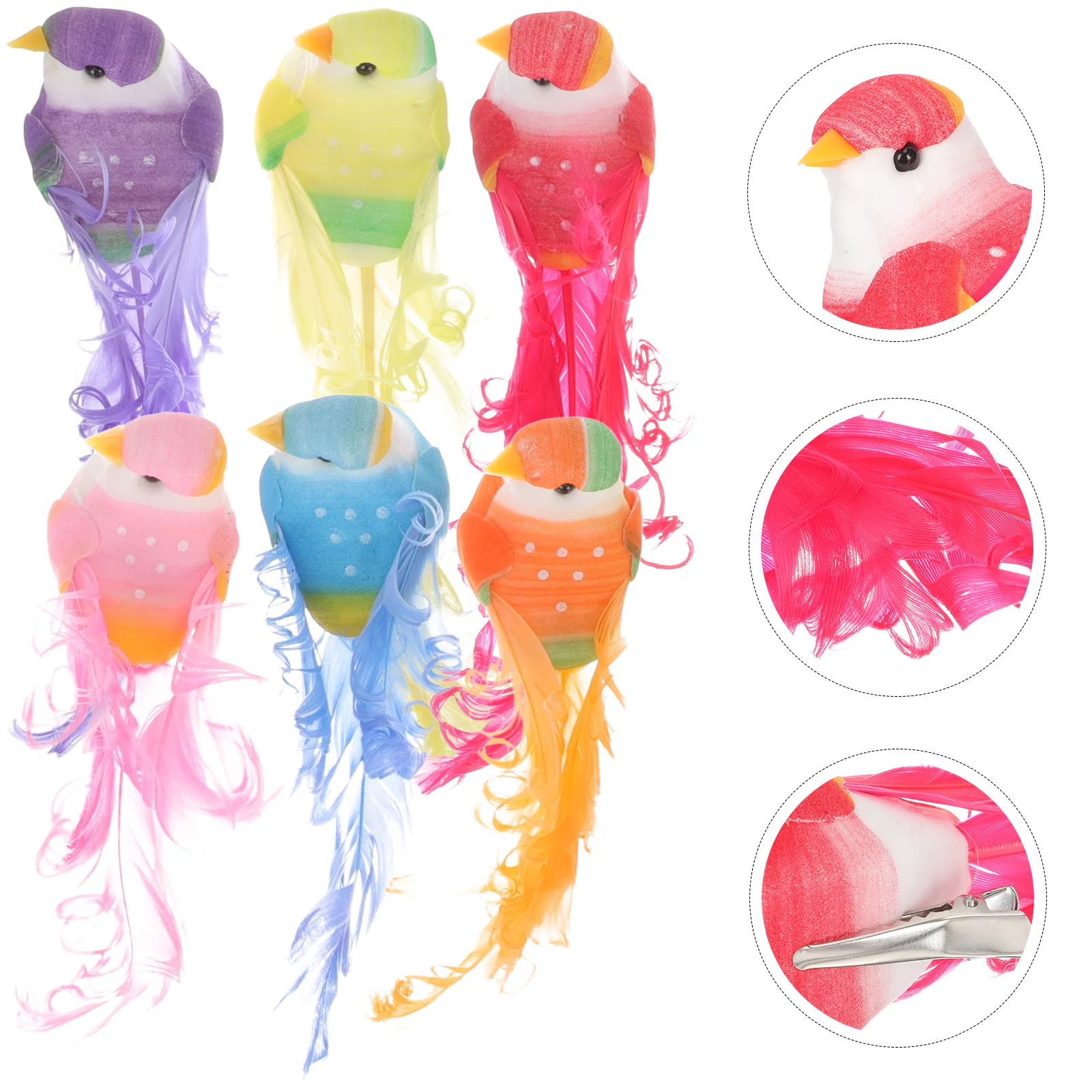 

12pcs Lifelike Feathered Bird Ornaments Fake Small Birds Decorative Props For Garden Home Tree Decoration Garden Scene