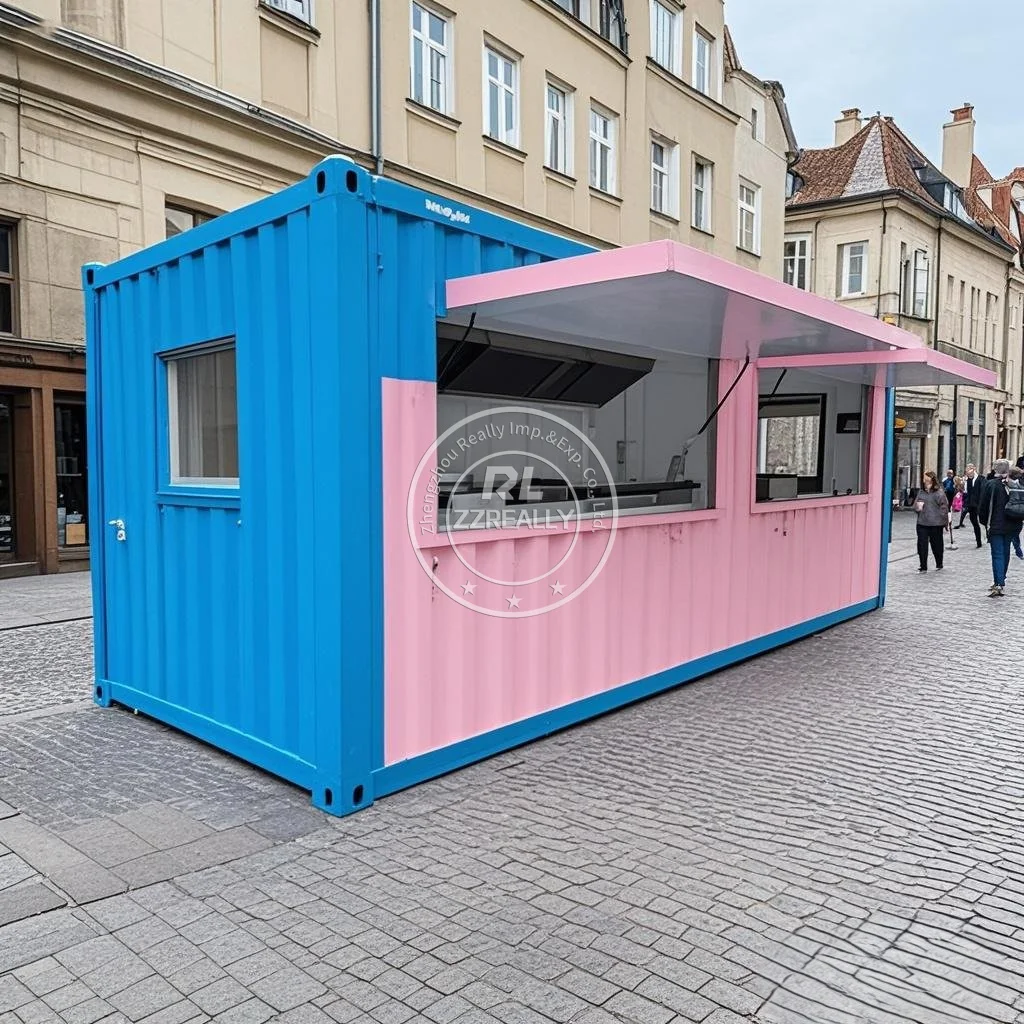 Kedai Kopi Kontainer Prefab 20FT Harga Rendah Custom Made Kontainer Mewah Restoran dan Bar Standar USA