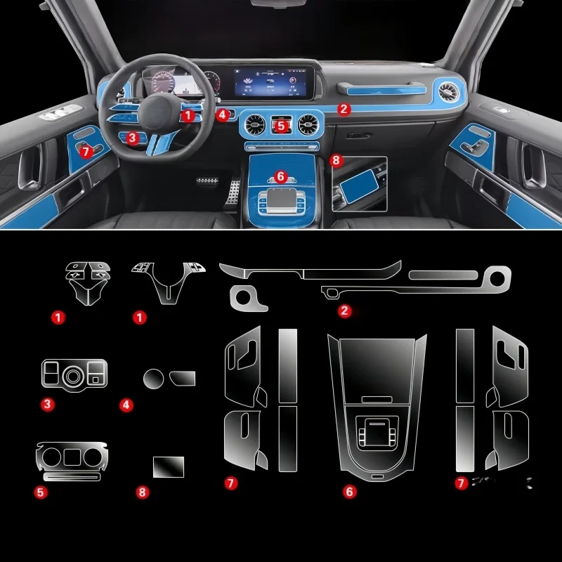 

Car Central Control Navigation Panel Protective Film G500 G63 G350 E-Class 2025 Interior Accessories For Mercedes Benz G-Class