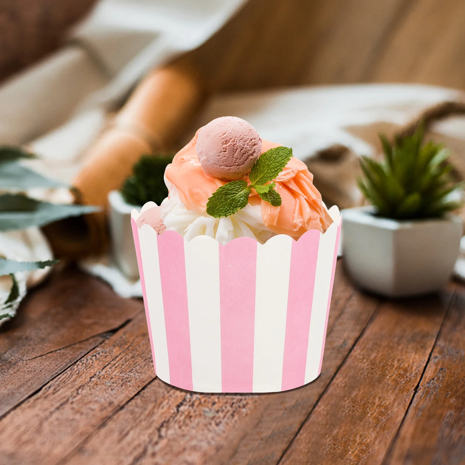 

100Pcs Disposable Pink Cake Cups Compact Size for Cake Shops and Party Supplies Cupcake Cups Baking Decors Baking Cup Decors