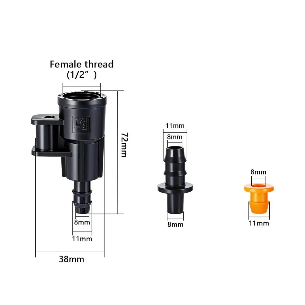 Garden Micro-Spray hose Barbed Fittings 4/7mm 8/11mm Hose Connector Set Sprinkler Fiber Bracket Micro Swing Nozzle Connector