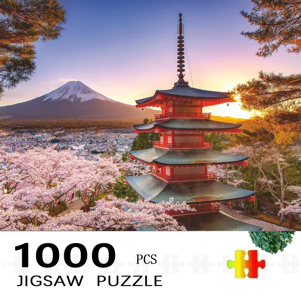 

Cherry Blossoms in Japan Puzzle 500/1000PCS Scenic Wall Art Perfect Gift for Nature Lovers Home Office Decor Relaxing Activity