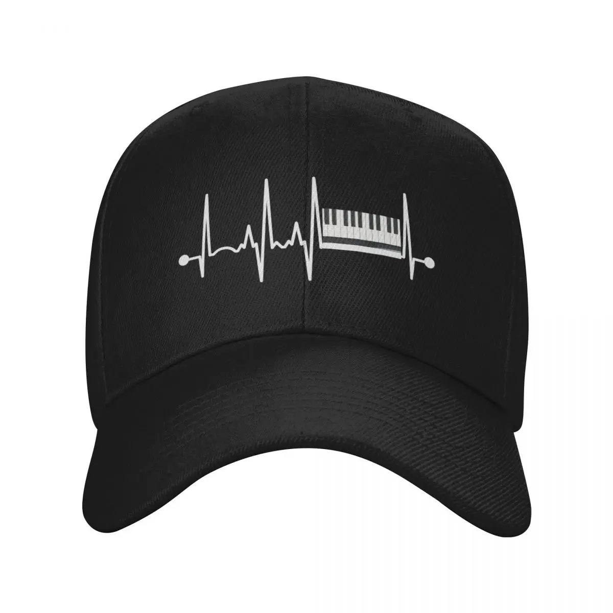 Keyboard Piano Heartbeat Baseball Cap Military Cap Man hiking hat Men's Hats Women's