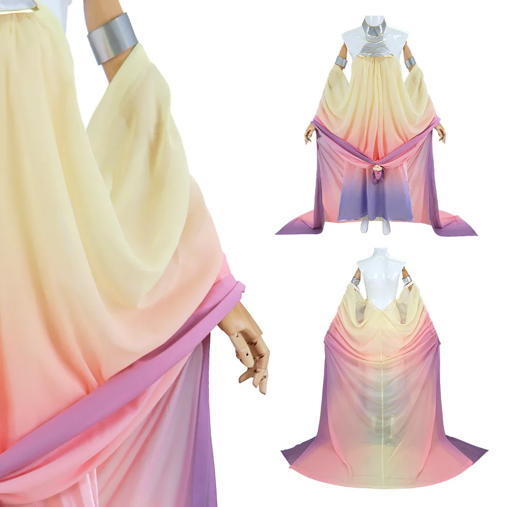 

Padme Cosplay Amidala Dress Costume Classic Queen Long Elegant Backless Dress Women Uniform Outfits Halloween Carnival Party