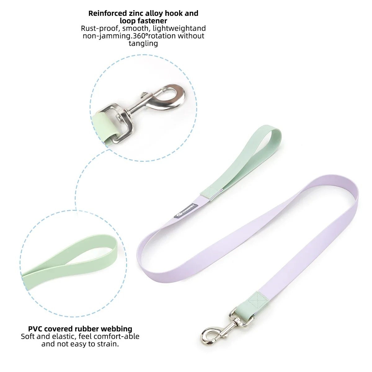 New Dog Leash And Collar Set Adjustable NO PULL PVC Anti-Water Easy Clean Dog Collars & Leashes Suit For Small Medium Large Dogs