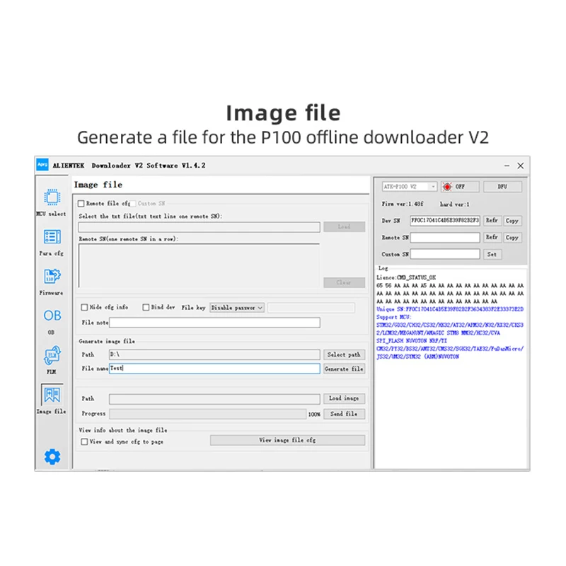 ALIENTEK P400 Offline Downloader Programmer Four way Downloader STM32 STM8 4.3-inch touch screen Offline Programming Algorithm