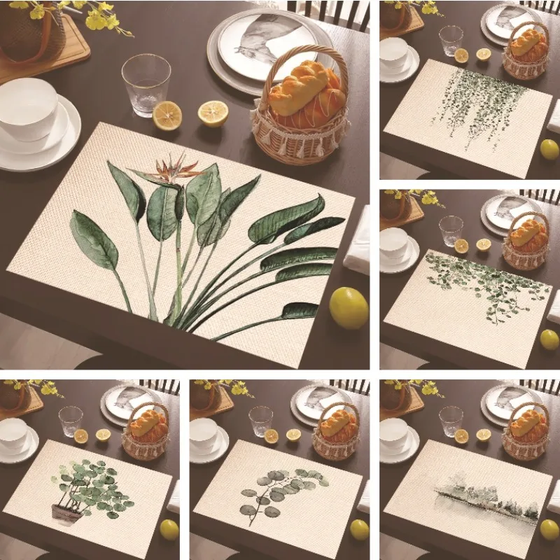 

Retro Country Linen Placemats Ins-style Daily Home Decoration for Living Room Kitchen etc Desktop Heat Insulation Protector