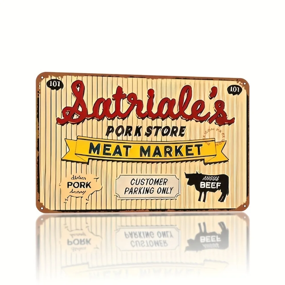 لافتة حائط معدنية عتيقة من Sopranos - فن عرض تلفزيوني قديم للمقهى أو البار أو ديكور المنزل - 12 × 8 بوصة - تصميم "العملاء فقط".