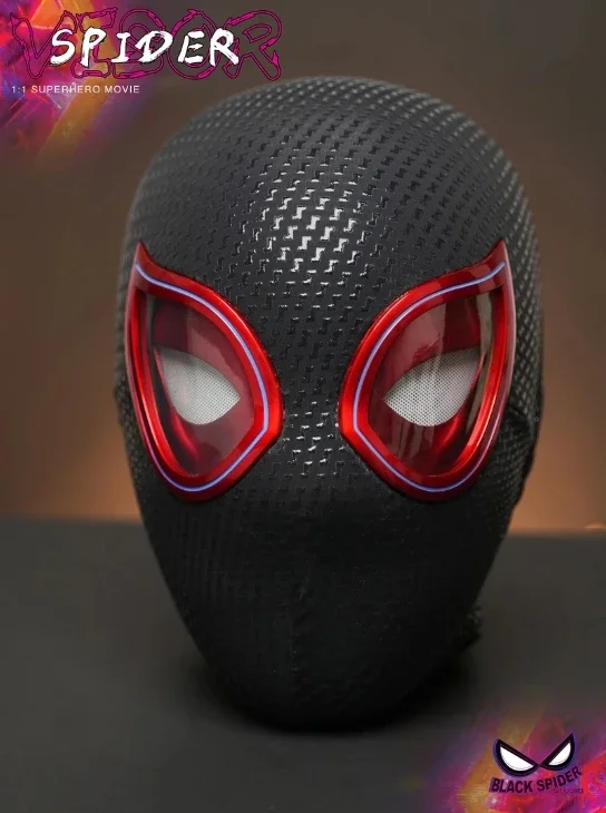 Spiderman Mask The Amazing Spider-Man Gwen Miles Luxury Helmet Remote Eyes Movable luminescence Mask Cosplay Mask Model