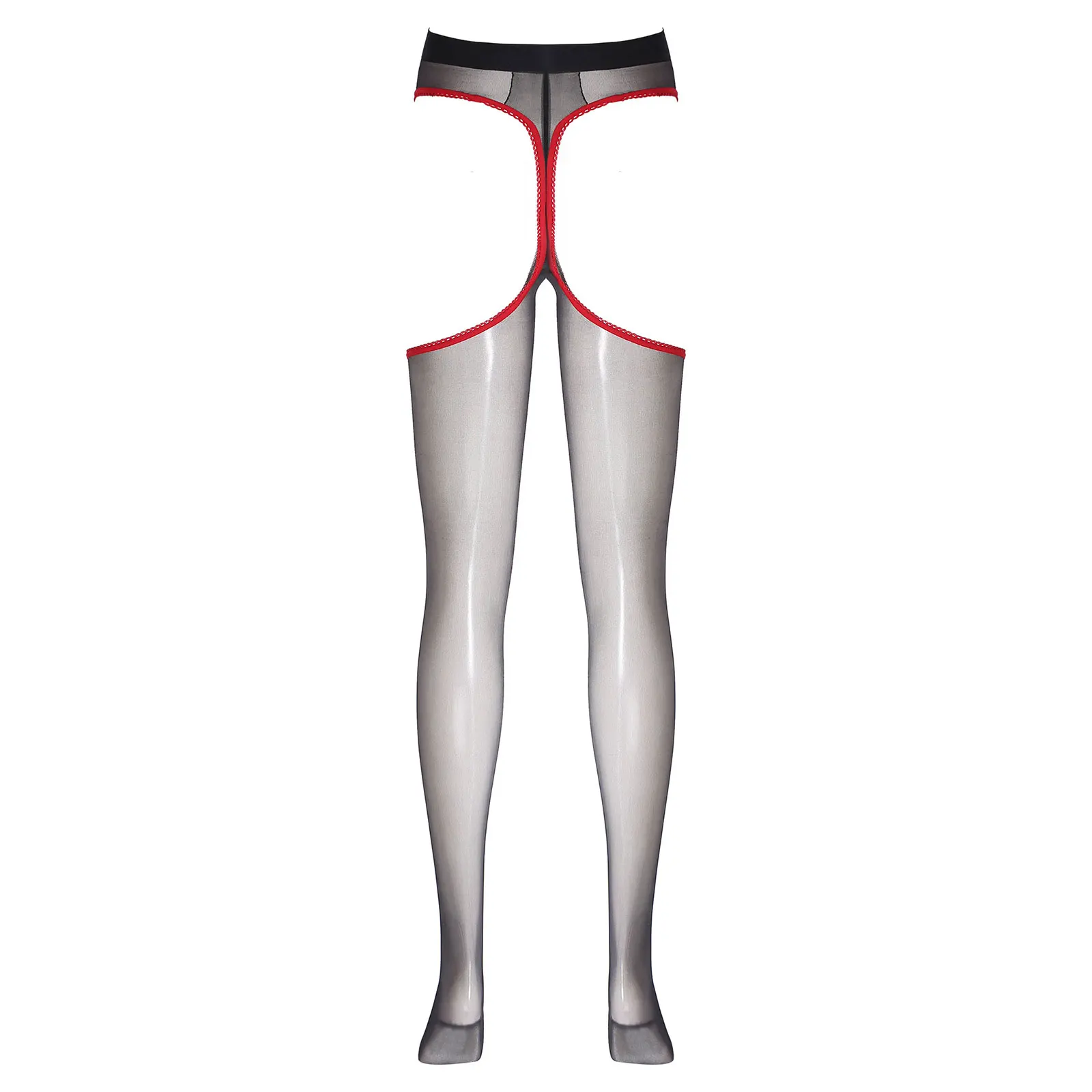 الملابس الداخلية رقيقة جدا المسيل للدموع طماق النساء الدانتيل تقليم انظر من خلال جوارب طويلة Crotchless بسط الجوارب لملابس النوم المثيرة #2