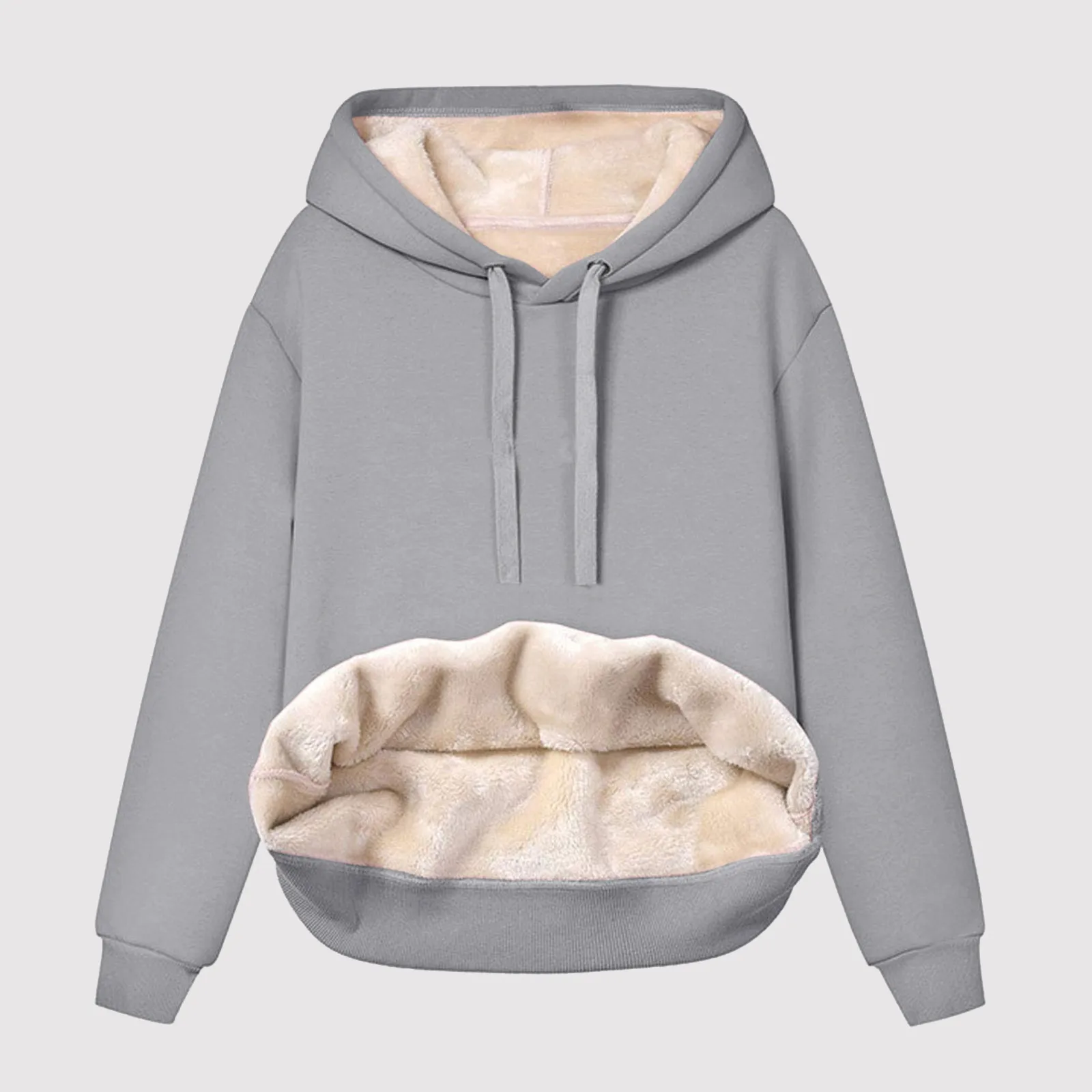 Hoodie wanita lengan panjang, hoodie kasual hangat lengan panjang, atasan blus musim gugur musim dingin, pakaian luar mode tren Unisex, Pullover pakaian jalanan