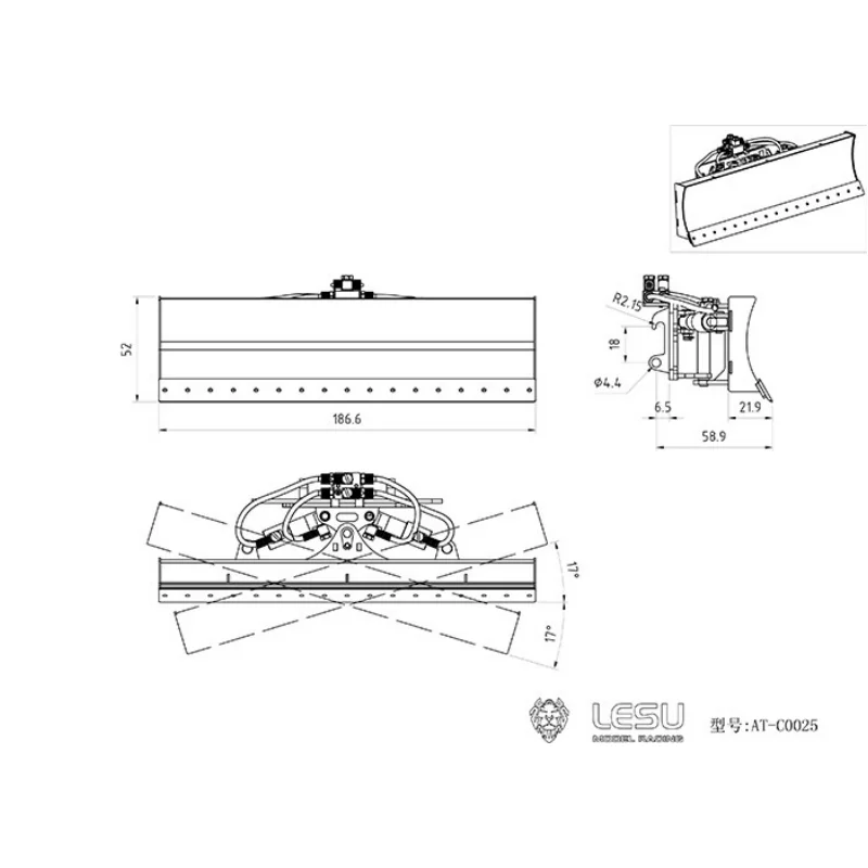 LESU für 1/14 Anbauteil Metall-Bulldozer Hydraulisches Maschinenmodell Bobcat Kompaktlader Modifikation Upgrade – Detail 1