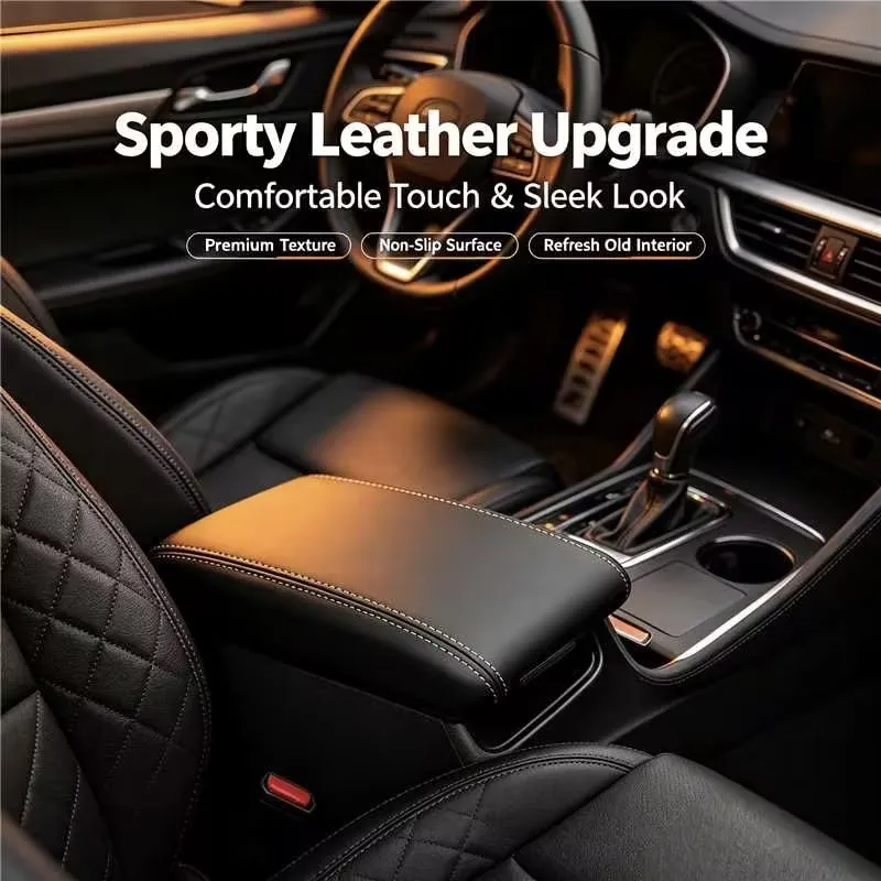 Car Center Console Armrest Box Protective Cover, Armrest Cover Replacement Easy To Install Suitable for Hyundai Tucson 2015-2018