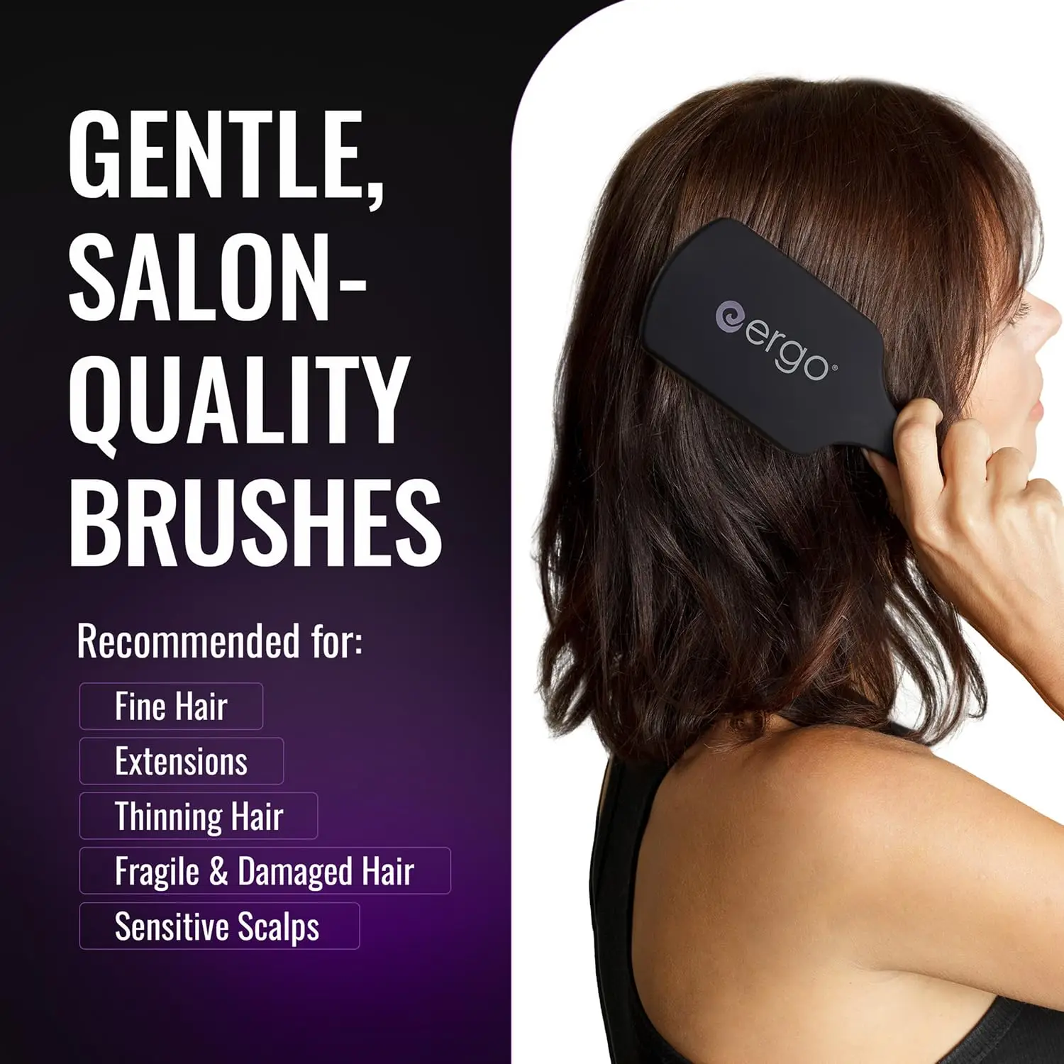 Super Gentle Large Paddle Brush for Blow Drying - Dual Bristles for Thick, Thin, Curly or Wet Hair