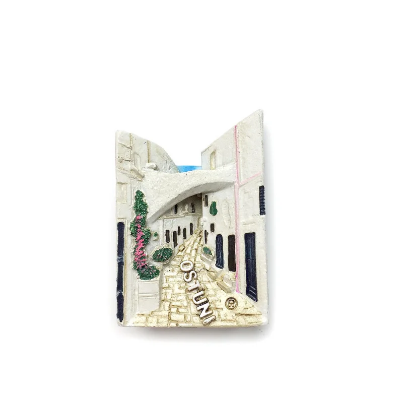 3D Resin Fridge Magnet Ostuni Italy White City - Cobblestone Alley Magneti Frigorifero Home Decor Cute Magnets for Fridge