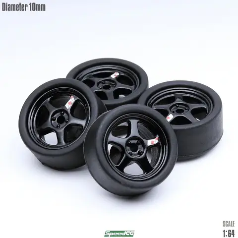 SpeedCG 1/64 ABS-hjul modifierade delar med gummidäck typ F modifierad 11 mm för modellbil racingfordon leksaks Hotwheels Tomica 12 best sales Pajero-leksak - №10