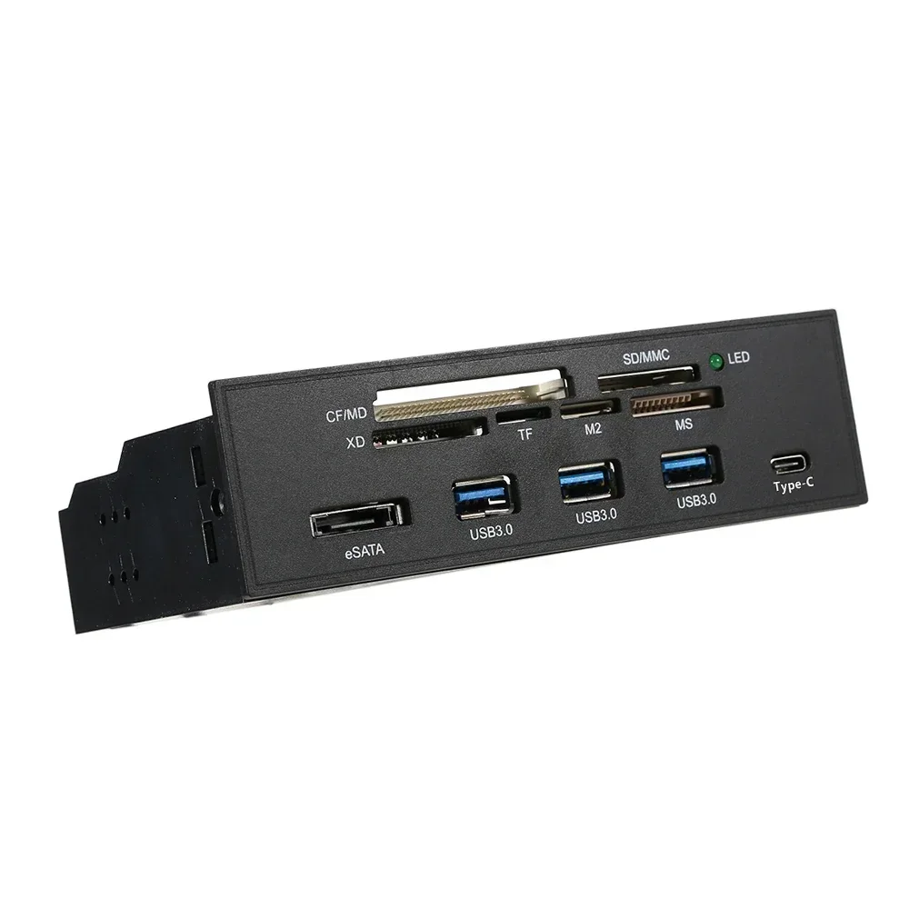 Multi-Function คอมพิวเตอร์เครื่องอ่านการ์ด Media Dashboard PC แผงด้านหน้า Type-C USB 3.1 USB 3.0 สนับสนุน CF MD XD MMC TF M2 MS ผู้อ่าน