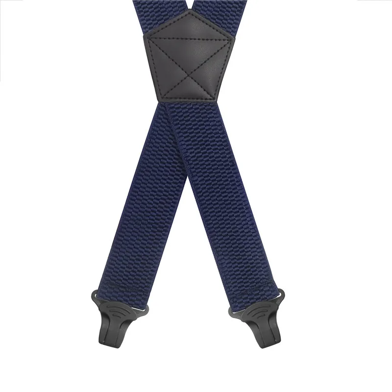 Strong Heavy Duty Work Suspenders for Men 3.7cm Wide X-Back Plastic Gripper Clasps Adjustable Elastic Trouser Pants Braces