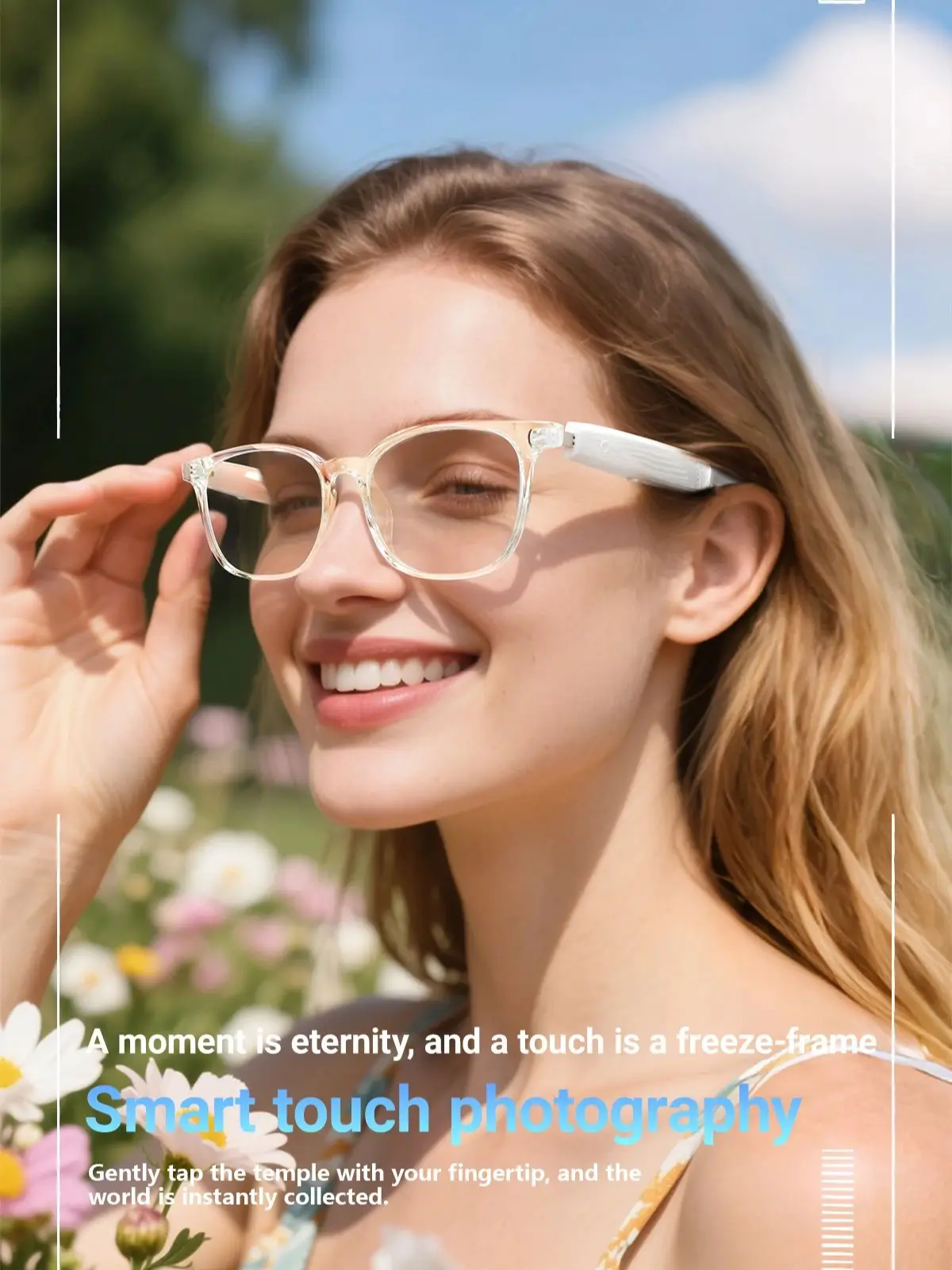 AliExpress Koipsse Smart AI translation wireless glasses, casual touch operation, built-in speaker, stylish for outdoor cycling and work