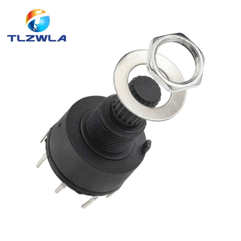 1PCS RS16 Plastic 16MM Rotary Band Switch 2 Pole 3 4 Position 1 Pole 5 6 8 Position Handle Length 15MM Axis Band Switch