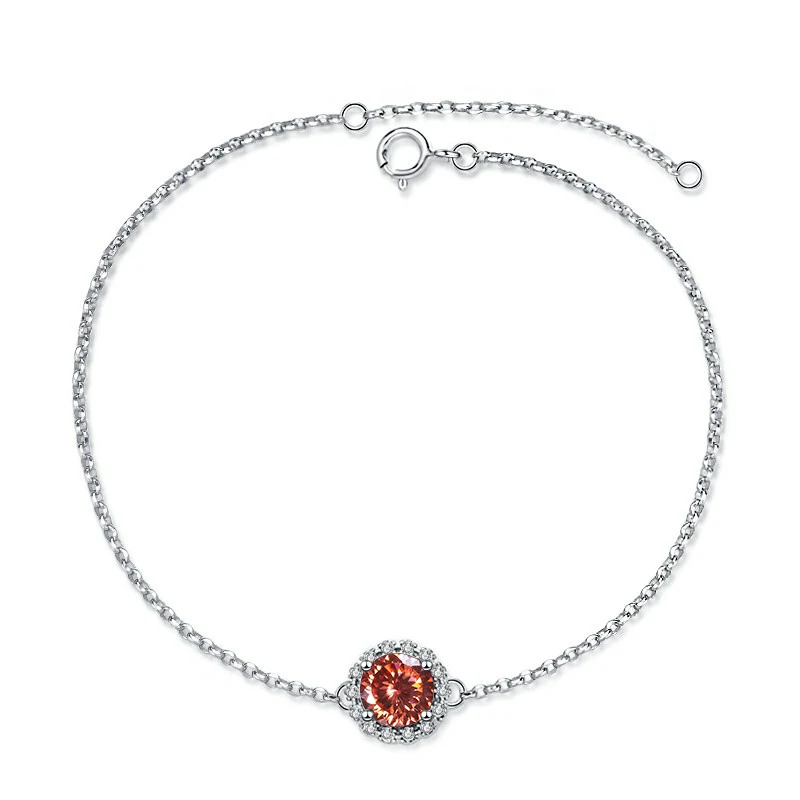 Butterflykiss 1Ct 100 Faced Cut Moissanite Bracelet With Certificate S925 Sterling Silver Chain Charms For Women Luxury Jewelry