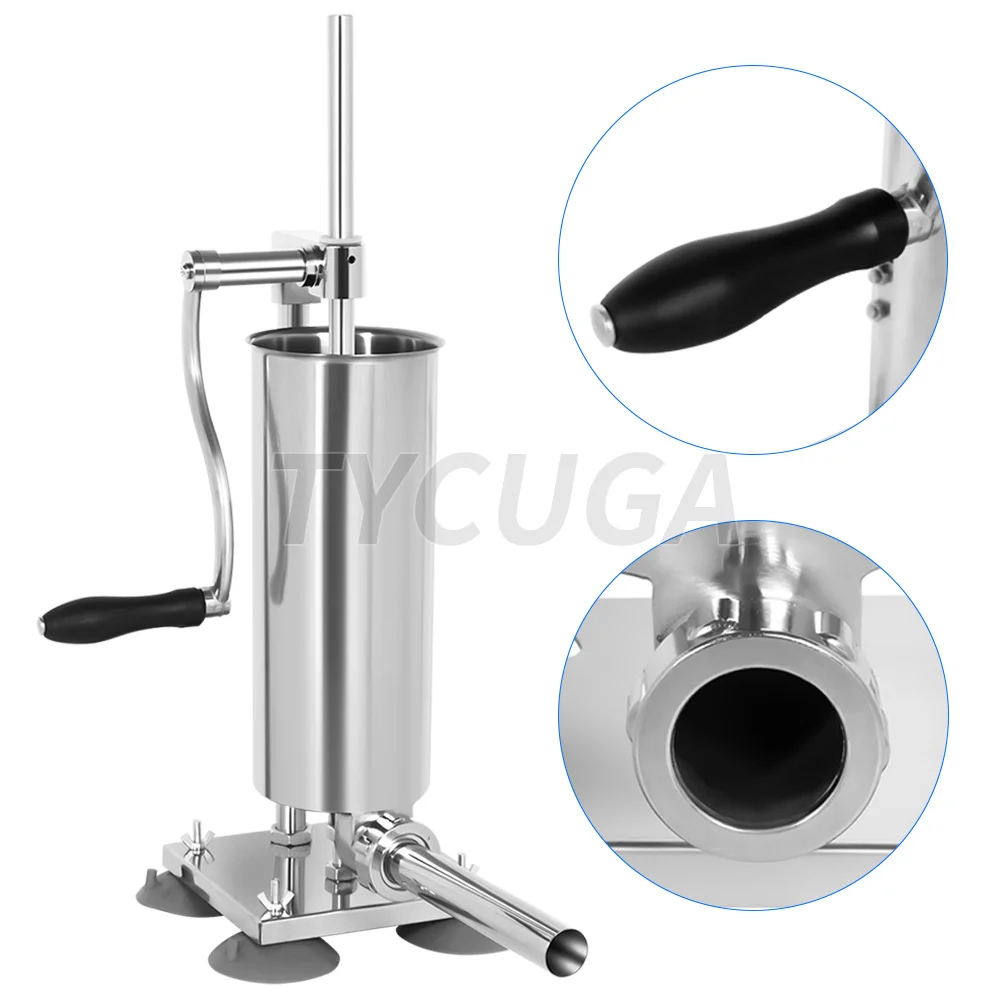 4L Sausage Stuffer Housemade Vertical Manual Stainless Steel Machine Sausage Maker Filling Sausage Syringe Filler Meat Maker